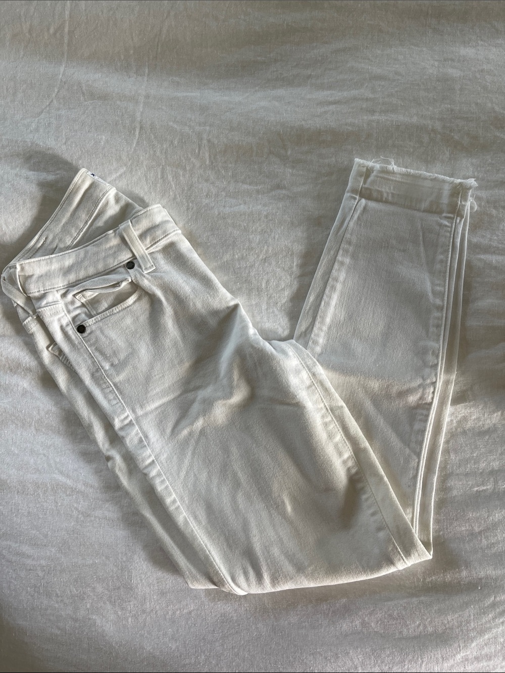 Paige White Skinny Ankle Jeans - Verdugo Crop